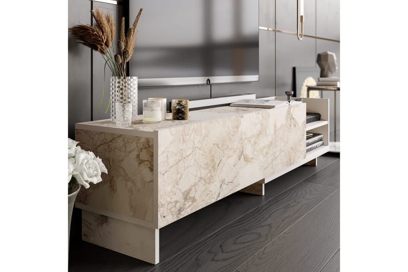 Andifli Tv-bänk 165x41 cm - Vit - Möbler - TV- & Mediamöbler - TV bänk & mediabänk