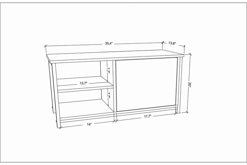 Andifli Tv-bänk 89,6x50,8 cm - Svart - Möbler - TV- & Mediamöbler - TV bänk & mediabänk