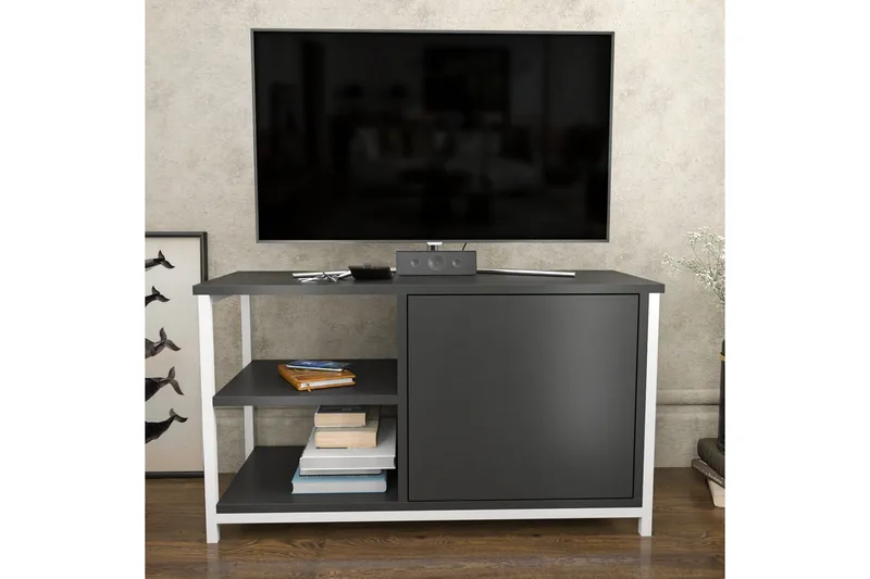 Andifli Tv-bänk 89,6x50,8 cm - Vit - Möbler - TV- & Mediamöbler - TV bänk & mediabänk