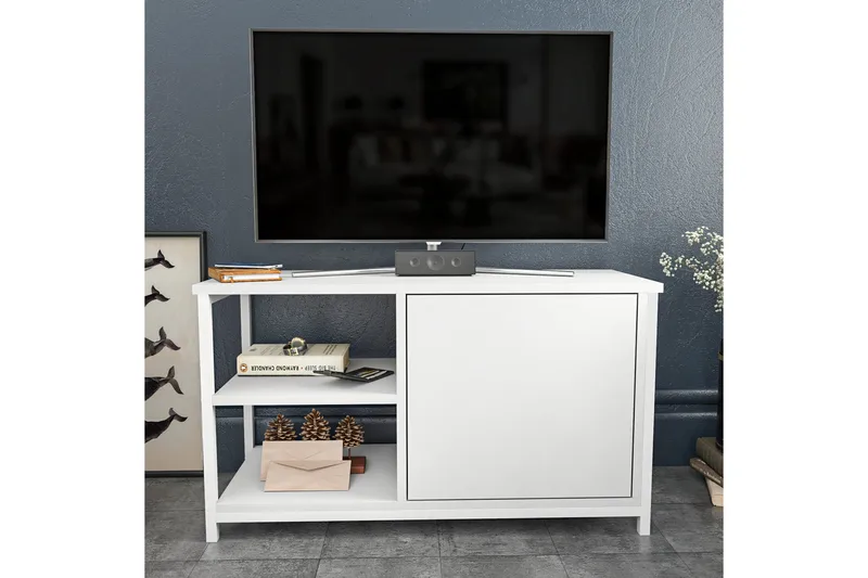 Andifli Tv-bänk 89,6x50,8 cm - Vit - Möbler - TV- & Mediamöbler - TV bänk & mediabänk