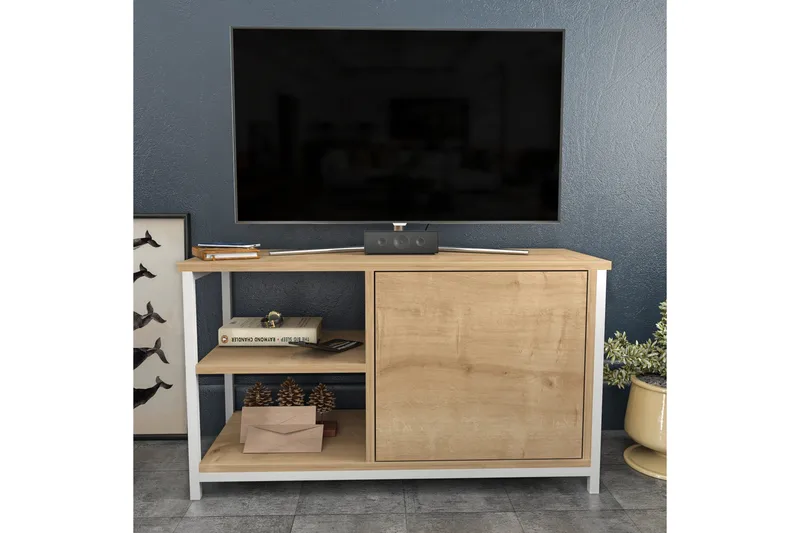 Andifli Tv-bänk 89,6x50,8 cm - Vit - Möbler - TV- & Mediamöbler - TV bänk & mediabänk