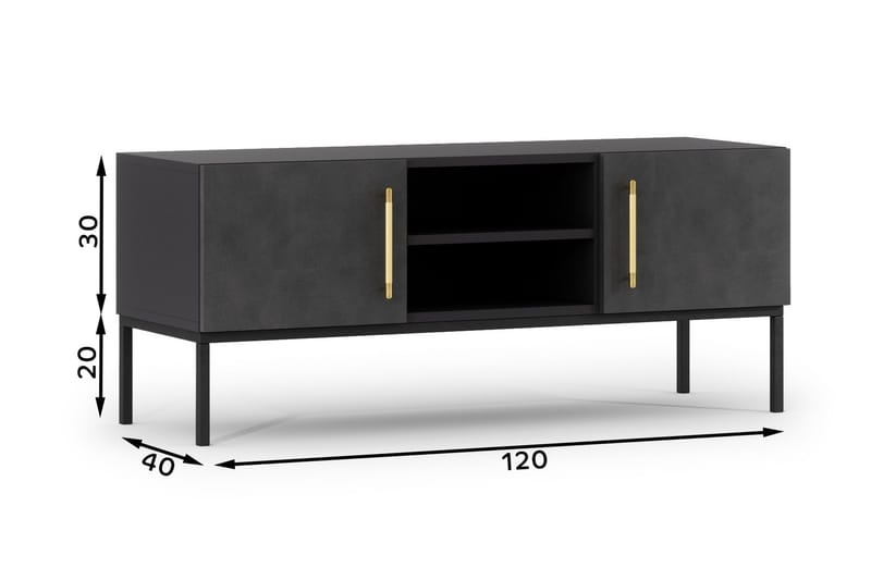 Anjal Tv-bänk 40 cm - Svart - Möbler - TV- & Mediamöbler - TV bänk & mediabänk