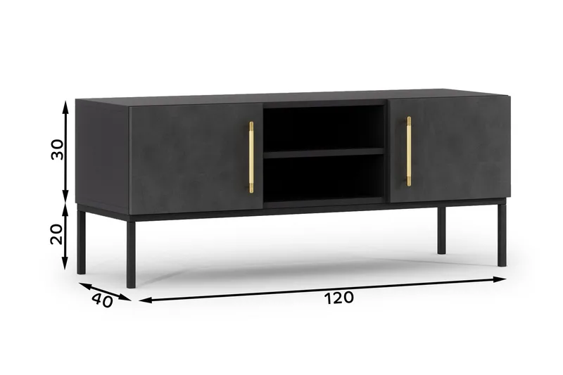 Anjal Tv-bänk 40 cm - Svart - Möbler - TV- & Mediamöbler - TV bänk & mediabänk