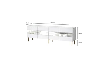 Arioch Golvstående TV Bänk 180 cm med Förvaring i Målat Trä - Vit - Möbler - TV- & Mediamöbler - TV bänk & mediabänk