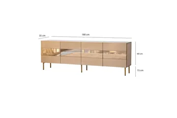 Arioch Golvstående Tv Bänk 180 cm med Förvaring i Mörkt Trä - Champagne - Möbler - TV- & Mediamöbler - TV bänk & mediabänk
