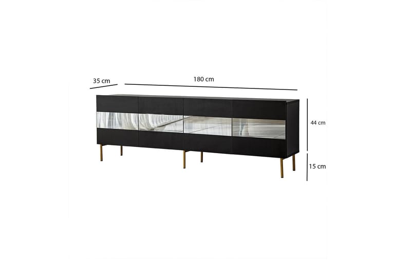 Arioch Tv-bänk 180 cm - Grå - Möbler - TV- & Mediamöbler - TV bänk & mediabänk