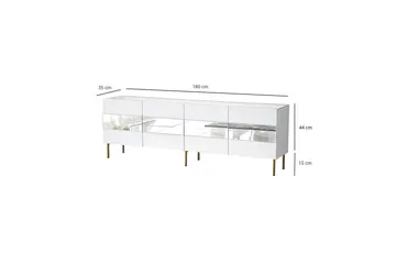 Arioch Tv-bänk 180 cm - Guld - Möbler - TV- & Mediamöbler - TV bänk & mediabänk