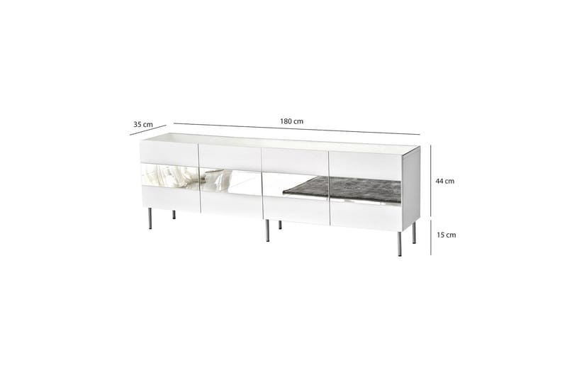 Arioch Tv-bänk 180 cm - Silver - Möbler - TV- & Mediamöbler - TV bänk & mediabänk