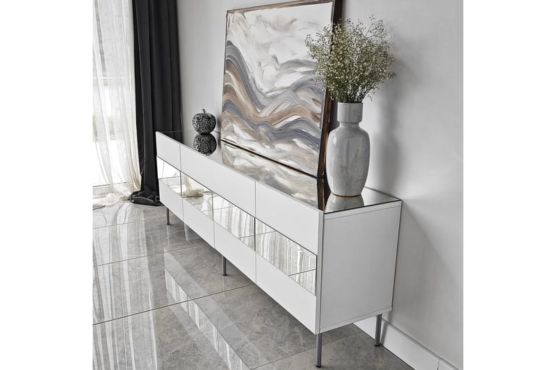 Arioch Tv-bänk 180 cm - Silver - Möbler - TV- & Mediamöbler - TV bänk & mediabänk