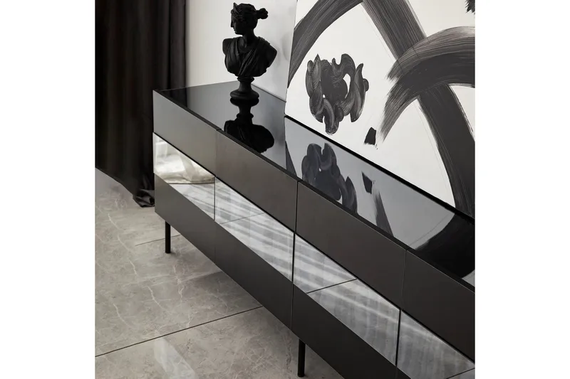 Arioch Tv-bänk 180 cm - Svart - Möbler - TV- & Mediamöbler - TV bänk & mediabänk