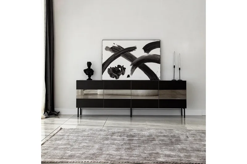 Arioch Tv-bänk 180 cm, Svart