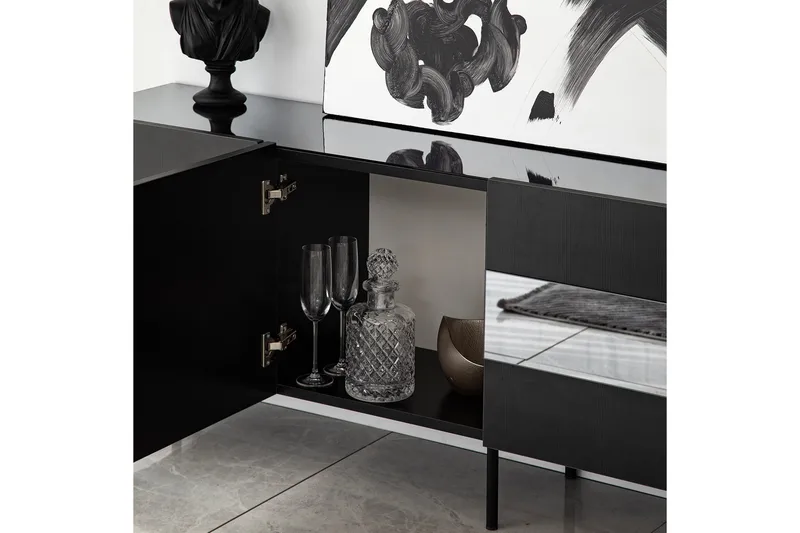 Arioch Tv-bänk 180 cm - Svart - Möbler - TV- & Mediamöbler - TV bänk & mediabänk