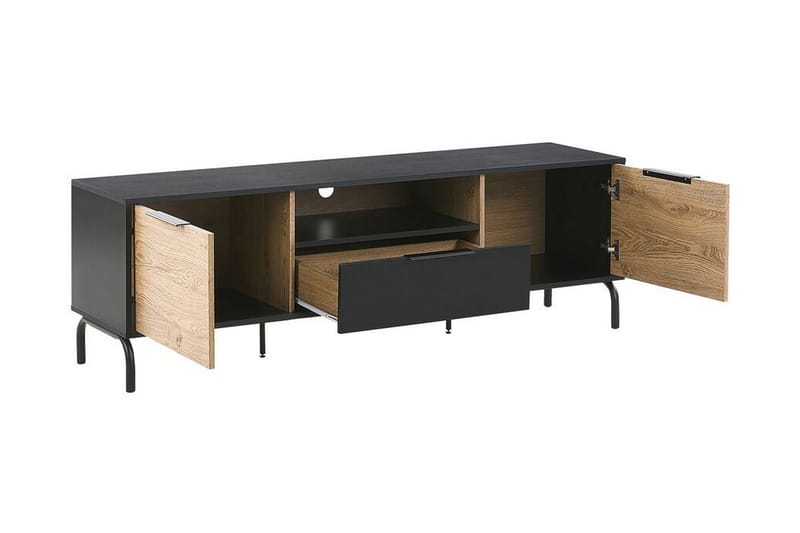 Arkley TV-bänk 160x41 cm - Svart/Ljusbrun - Möbler - TV- & Mediamöbler - TV bänk & mediabänk
