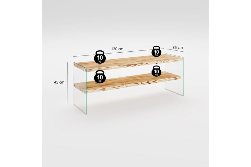 Assanisa Tv-bänk 120 cm - Natur/Svart - Möbler - TV- & Mediamöbler - TV bänk & mediabänk