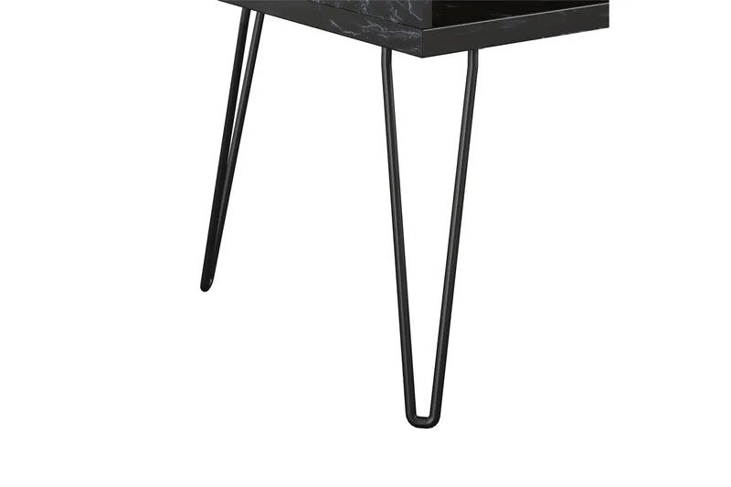 Athena Tv-bänk 107x50 cm Svart/Marmormönster - Novogratz - Möbler - TV- & Mediamöbler - TV bänk & mediabänk