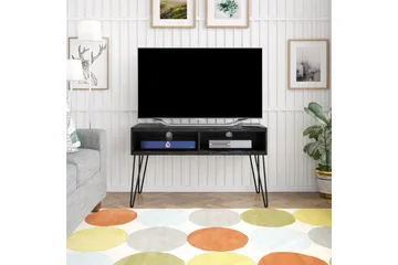 Athena Tv-bänk 107x50 cm Svart/Marmormönster - Novogratz - Möbler - TV- & Mediamöbler - TV bänk & mediabänk