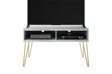 Athena Tv-bänk 107x50 cm Vit/Marmorm önster - Novogratz - Möbler - TV- & Mediamöbler - TV bänk & mediabänk