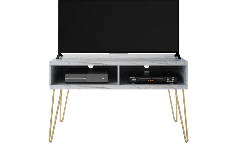 Athena Tv-bänk 107x50 cm Vit/Marmormönster - Novogratz - Möbler - TV- & Mediamöbler - TV bänk & mediabänk