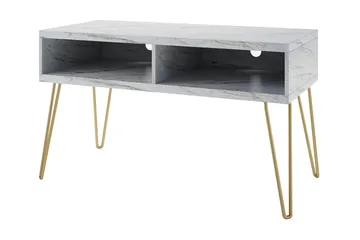 Athena Tv-bänk 107x50 cm Vit/Marmormönster - Novogratz - Möbler - TV- & Mediamöbler - TV bänk & mediabänk