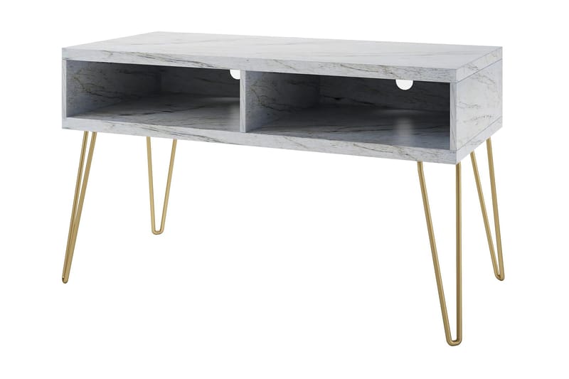 Athena Tv-bänk 107x50 cm Vit/Marmormönster - Novogratz - Möbler - TV- & Mediamöbler - TV bänk & mediabänk