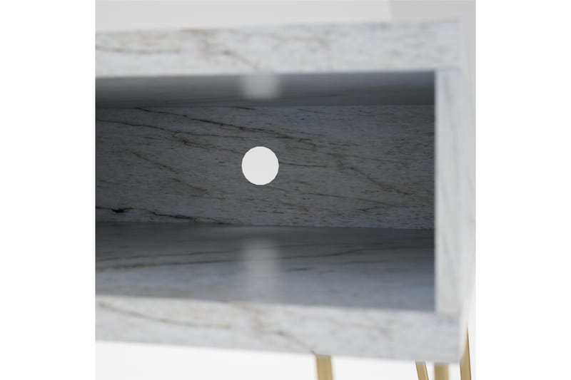 Athena Tv-bänk 107x50 cm Vit/Marmormönster - Novogratz - Möbler - TV- & Mediamöbler - TV bänk & mediabänk