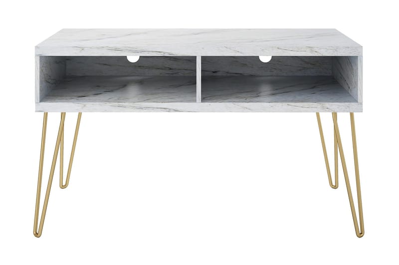 Athena Tv-bänk 107x50 cm Vit/Marmormönster - Novogratz - Möbler - TV- & Mediamöbler - TV bänk & mediabänk