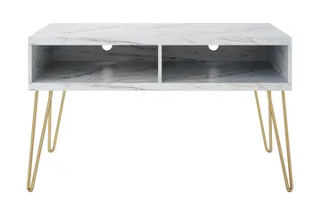 Athena Tv-bänk 107x50 cm Vit/Marmormönster - Novogratz - Möbler - TV- & Mediamöbler - TV bänk & mediabänk