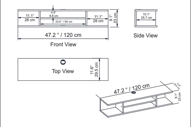 Avvakko TV-bänk 135 cm - Vit - Möbler - TV- & Mediamöbler - TV bänk & mediabänk