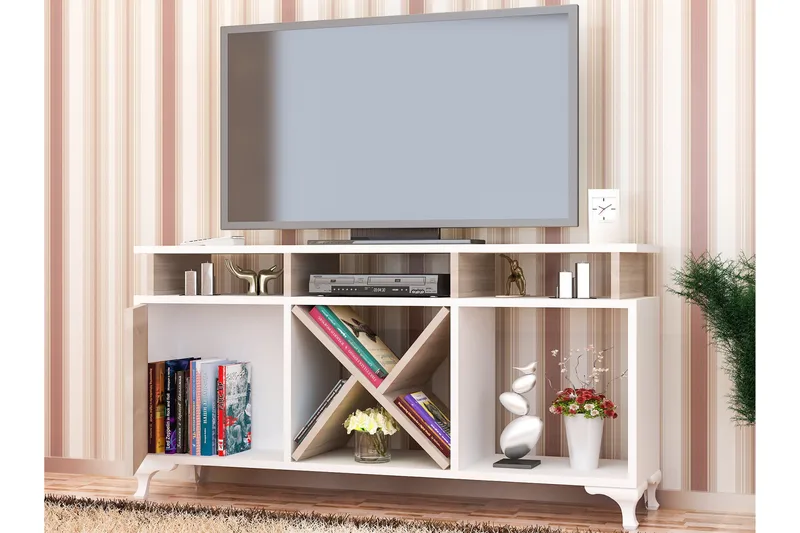 Ayaze Tv-bänk 120 cm - Vit - Möbler - TV- & Mediamöbler - TV bänk & mediabänk