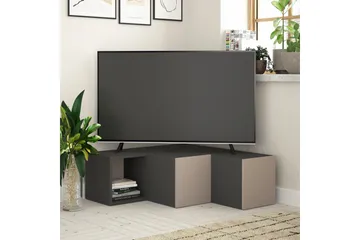 Bodsjö Hörn Tv Bänk 92 cm med Förvaring i Mörkt Trä - Antracitgrå - Möbler - TV- & Mediamöbler - TV bänk & mediabänk