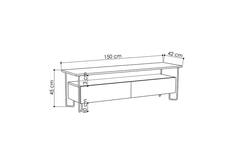 Bodsjö TV-Bänk 150 cm - Grå - Möbler - TV- & Mediamöbler - TV bänk & mediabänk