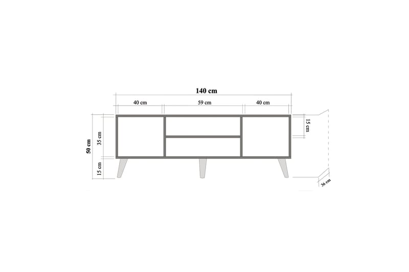 Brokind TV-Bänk 140 cm - Brun - Möbler - TV- & Mediamöbler - TV bänk & mediabänk