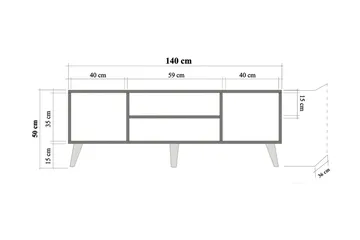 Brokind TV-Bänk 140 cm - Brun - Möbler - TV- & Mediamöbler - TV bänk & mediabänk