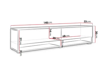 Brya TV-bänk 140x31x30 cm - Beige/Vit - Möbler - TV- & Mediamöbler - TV bänk & mediabänk