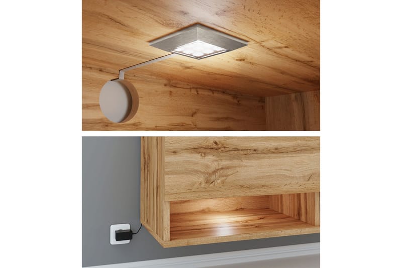 Brya TV-bänk 180 cm LED-belysning - Beige/Blå/RGB LED - Möbler - TV- & Mediamöbler - TV bänk & mediabänk