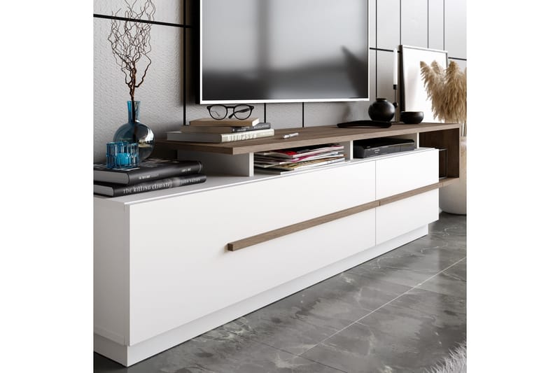 Campora Tv-bänk 150 cm - Mörkbrun/Vit - Möbler - TV- & Mediamöbler - TV bänk & mediabänk