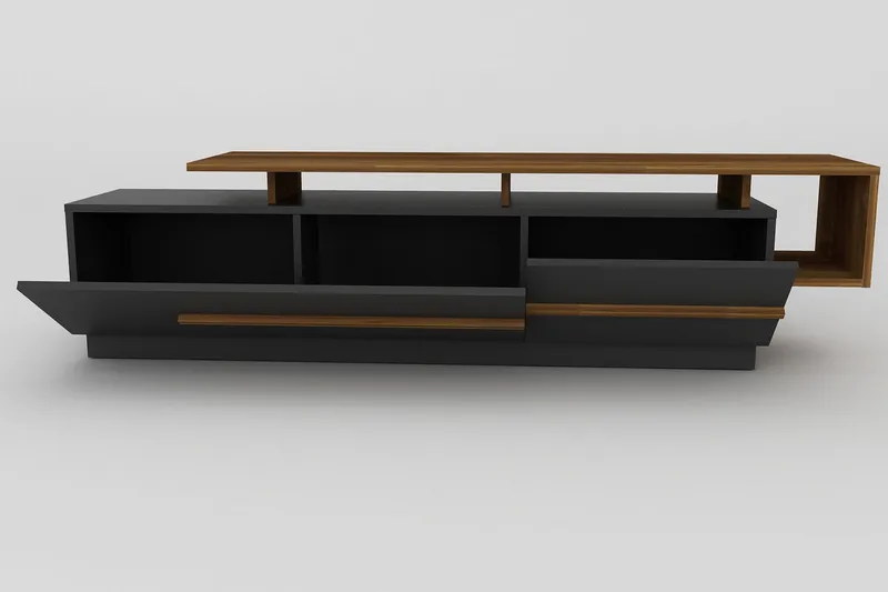 Campora Tv-bänk 150 cm - Svart/Mörkbrun - Möbler - TV- & Mediamöbler - TV bänk & mediabänk