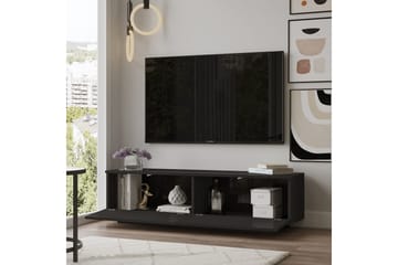 Caswell Golvstående Tv-bänk 140 cm med Förvaring i Målat Trä - Svart - Möbler - TV- & Mediamöbler - TV bänk & mediabänk