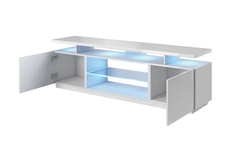 Ceasar TV-bänk 180 cm med LED - Svart - Möbler - TV- & Mediamöbler - TV bänk & mediabänk