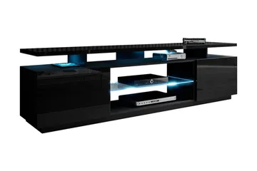 Ceasar TV-bänk 180 cm med LED - Svart - Möbler - TV- & Mediamöbler - TV bänk & mediabänk