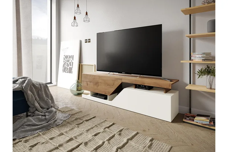 Ceelias Tv-bänk 160 cm - Natur/Vit - Möbler - TV- & Mediamöbler - TV bänk & mediabänk