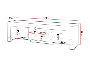 Cezar TV-bänk 170x52x51 cm Ek - Möbler - TV- & Mediamöbler - TV bänk & mediabänk