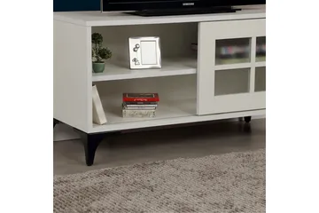 Comfortale Golvstående TV Bänk 100 cm med Förvaring i Målat Trä - Vit - Möbler - TV- & Mediamöbler - TV bänk & mediabänk