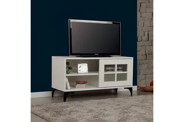 Comfortale Golvstående TV Bänk 100 cm med Förvaring i Målat Trä - Vit - Möbler - TV- & Mediamöbler - TV bänk & mediabänk