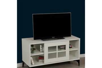 Comfortale Golvstående TV Bänk 100 cm med Förvaring i Målat Trä - Vit - Möbler - TV- & Mediamöbler - TV bänk & mediabänk