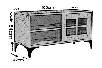 Comfortale Golvstående TV Bänk 100 cm med Förvaring i Målat Trä - Vit - Möbler - TV- & Mediamöbler - TV bänk & mediabänk