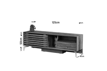 Comfortale Golvstående TV Bänk 125 cm med Förvaring i Ljust Trä - Brun - Möbler - TV- & Mediamöbler - TV bänk & mediabänk