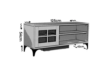 Comfortale Golvstående TV Bänk 125 cm med Förvaring i Mörkt Trä - Brun - Möbler - TV- & Mediamöbler - TV bänk & mediabänk