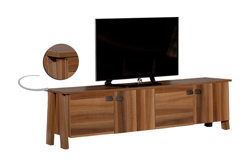 Comfortale Golvstående TV Bänk 189 cm med Förvaring i Mörkt Trä - Brun - Möbler - TV- & Mediamöbler - TV bänk & mediabänk