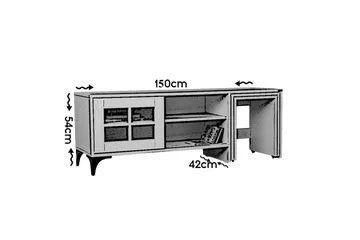 Comfortale Golvstående Tv Bänk med Hjul 150 cm med Förvaring i Målat Trä - Vit - Möbler - TV- & Mediamöbler - TV bänk & mediabänk